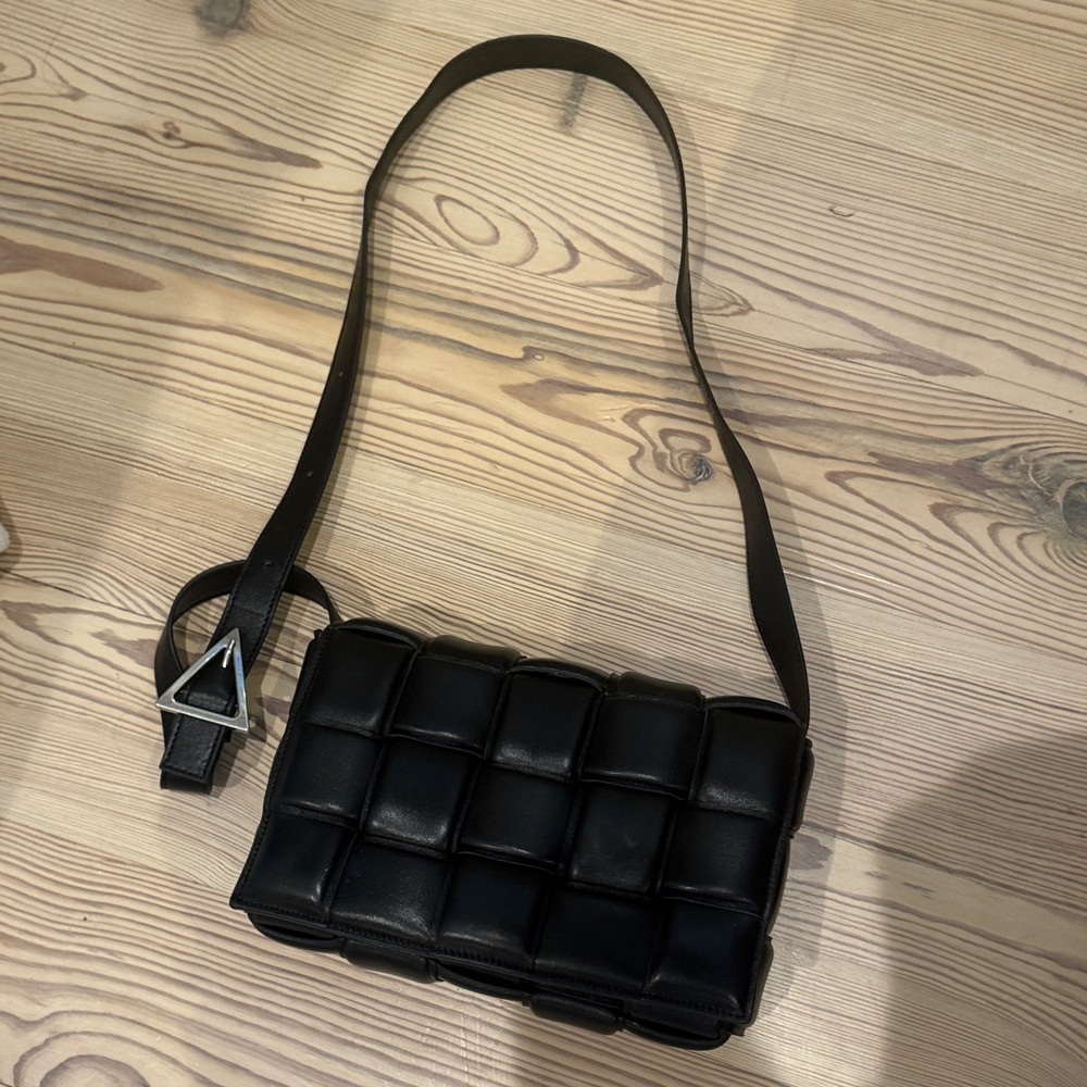 Black Woven Crossbody Bag